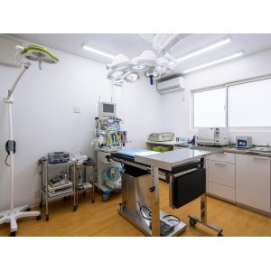 手術室では、様々な角度に変えられる手術台や、患者さんの麻酔中の状態を確認できるモニターを備えています。